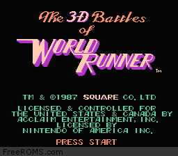 3-D Battles of World Runner, The Screen Shot 1