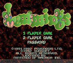 Lemmings Screen Shot 1